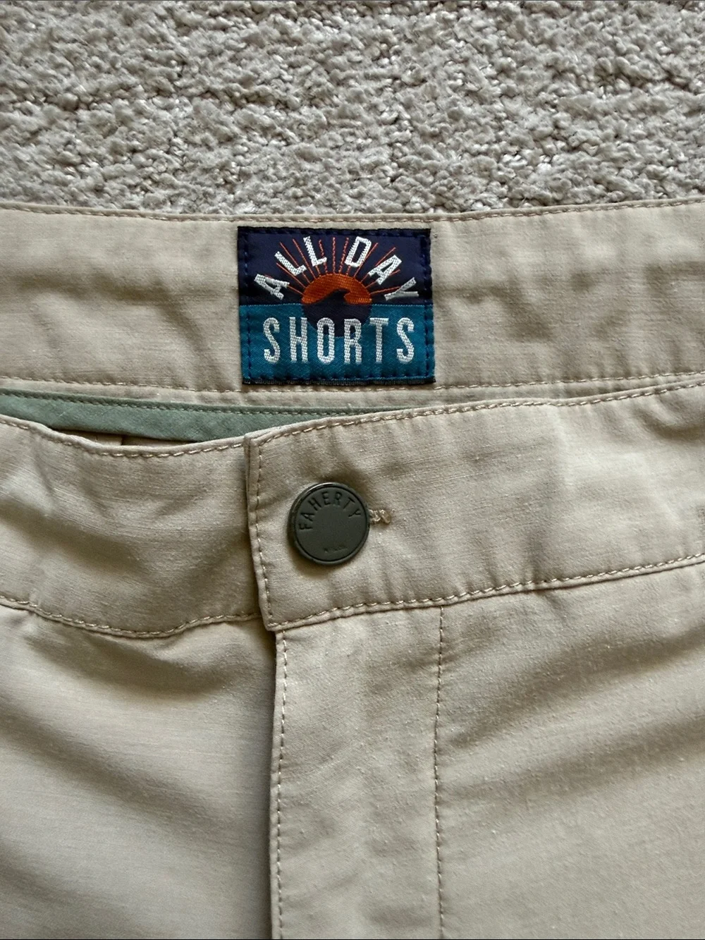 Faherty Men's Khaki All Day Shorts - 34